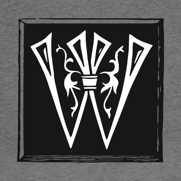 Letter W in black and white by Creative Art Store